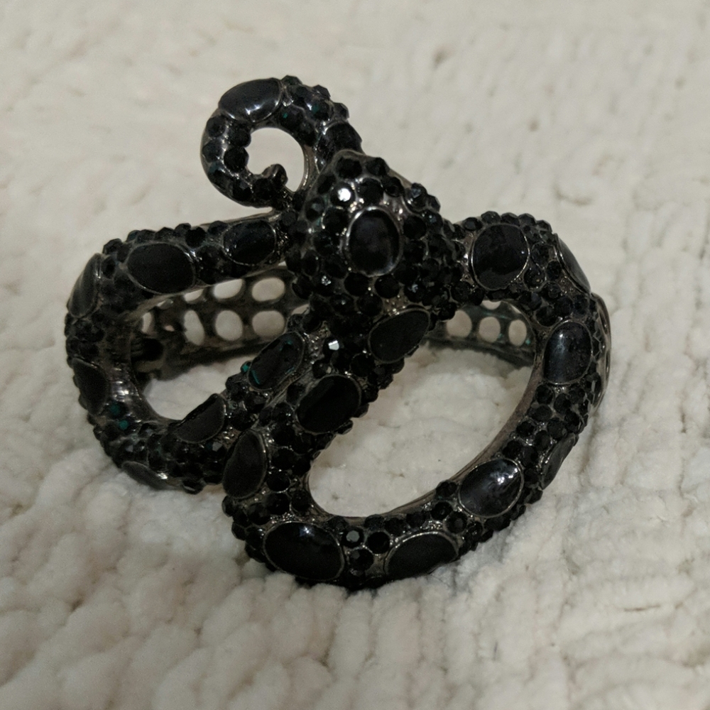 Black snake crystal bracelet